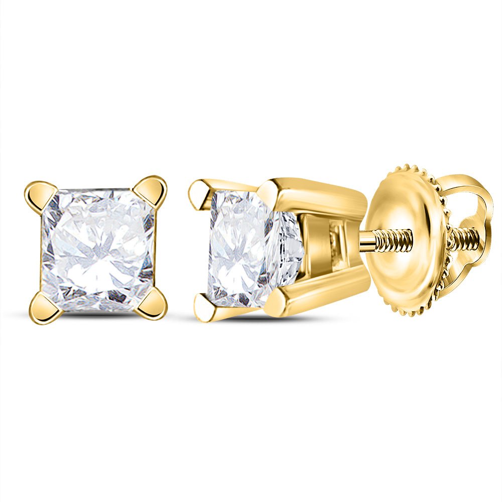 14K Yellow Gold Luxury Diamond Stud Earrings with Elegant Styling - Splendid Jewellery