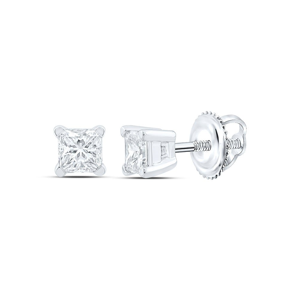 14K White Gold Gift - Ready Diamond Earrings with Natural Sparkle - Splendid Jewellery