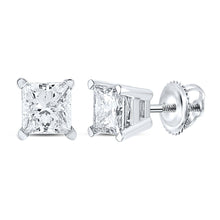Load image into Gallery viewer, Diamond Stud Earrings in 14K White Gold with Elegant Styling - Splendid Jewellery