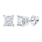 Diamond Stud Earrings in 14K White Gold with Elegant Styling - Splendid Jewellery