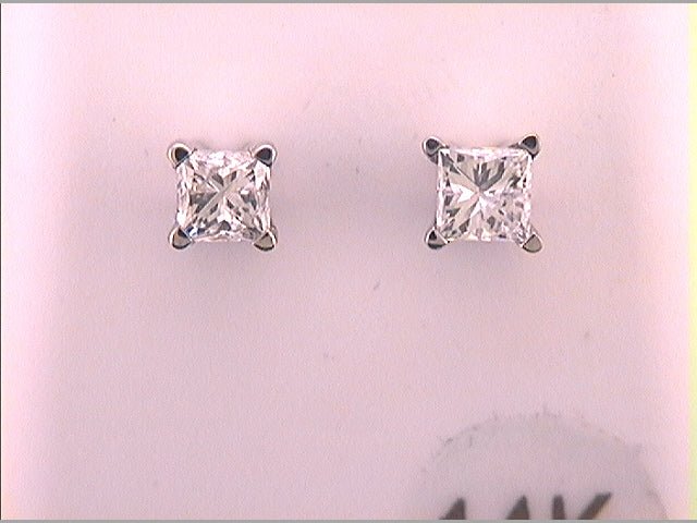 14K White Gold Gift - Ready Diamond Earrings with Fine Detail - Splendid Jewellery