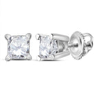 14K White Gold Elegant Stud Earrings with Diamond with Fine Detail - Splendid Jewellery