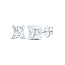 Load image into Gallery viewer, 14K White Gold Modern Diamond Earrings with Natural Sparkle - Splendid Jewellery
