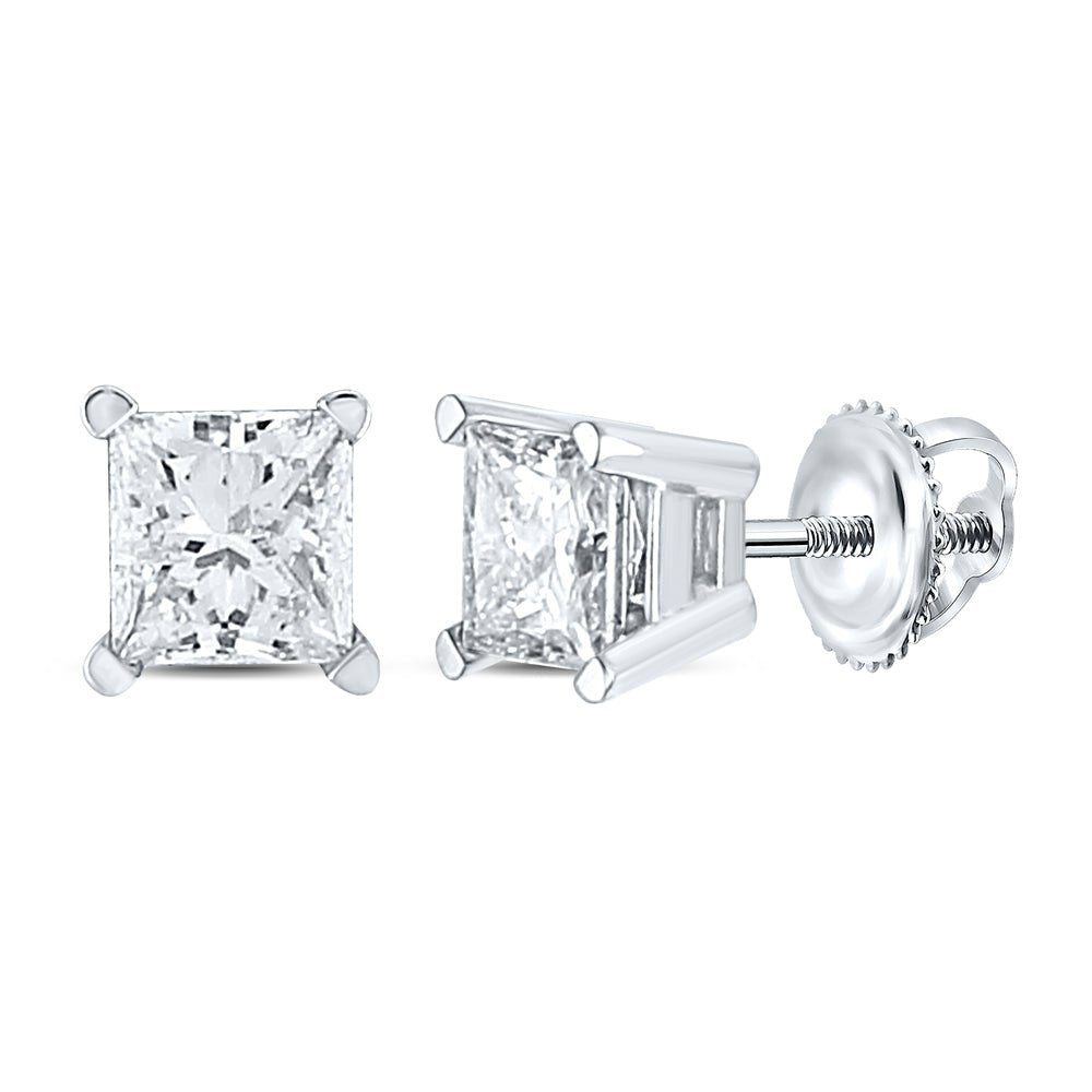 14K White Gold Luxury Diamond Stud Earrings with Elegant Styling - Splendid Jewellery