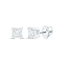 Load image into Gallery viewer, Princess Diamond Earrings in 14K White Gold - Splendid Jewellery