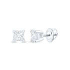 Princess Diamond Earrings in 14K White Gold - Splendid Jewellery