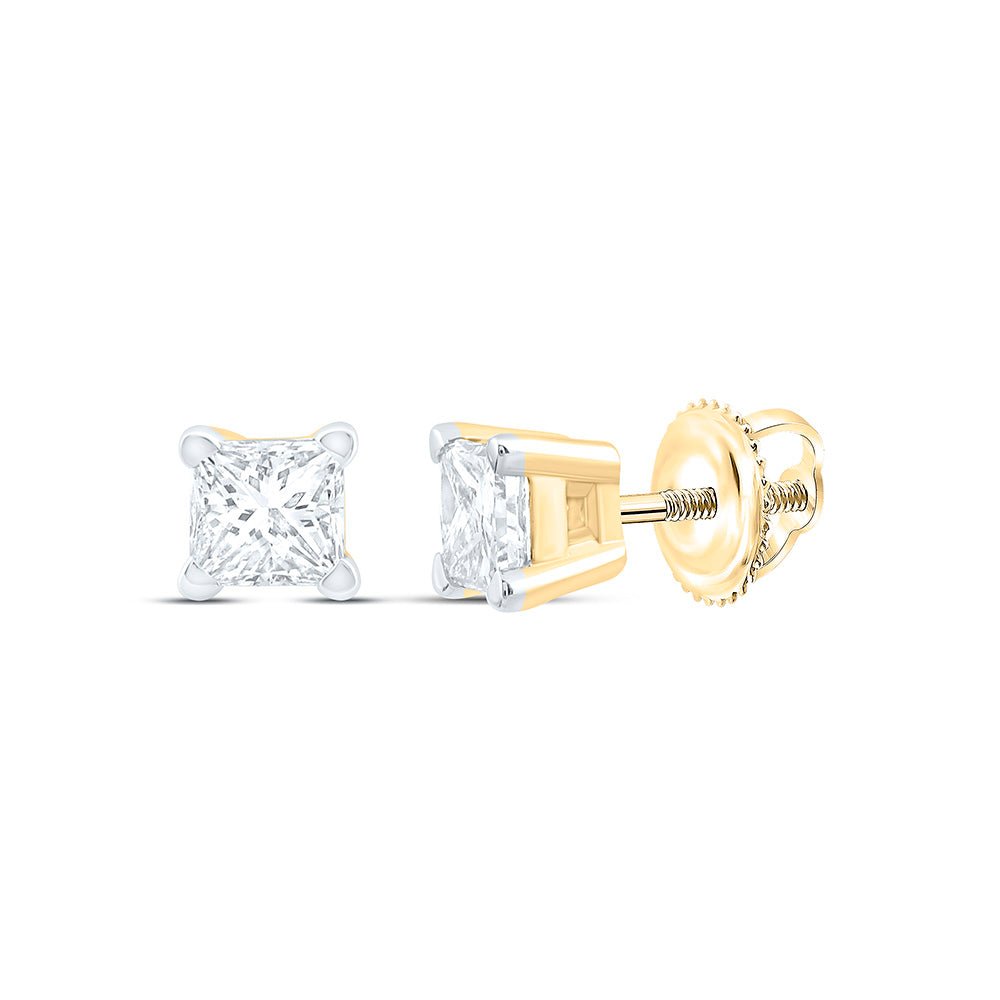 14K Yellow Gold Diamond Earrings for Everyday Wear with Fine Detail - Splendid Jewellery