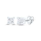 14K White Gold Elegant Stud Earrings with Diamond with Natural Sparkle - Splendid Jewellery