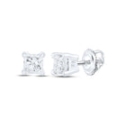 14K White Gold Elegant Stud Earrings with Diamond with Natural Sparkle - Splendid Jewellery