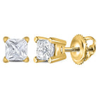 14K Yellow Gold Princess Diamond Stud Earrings - Splendid Jewellery