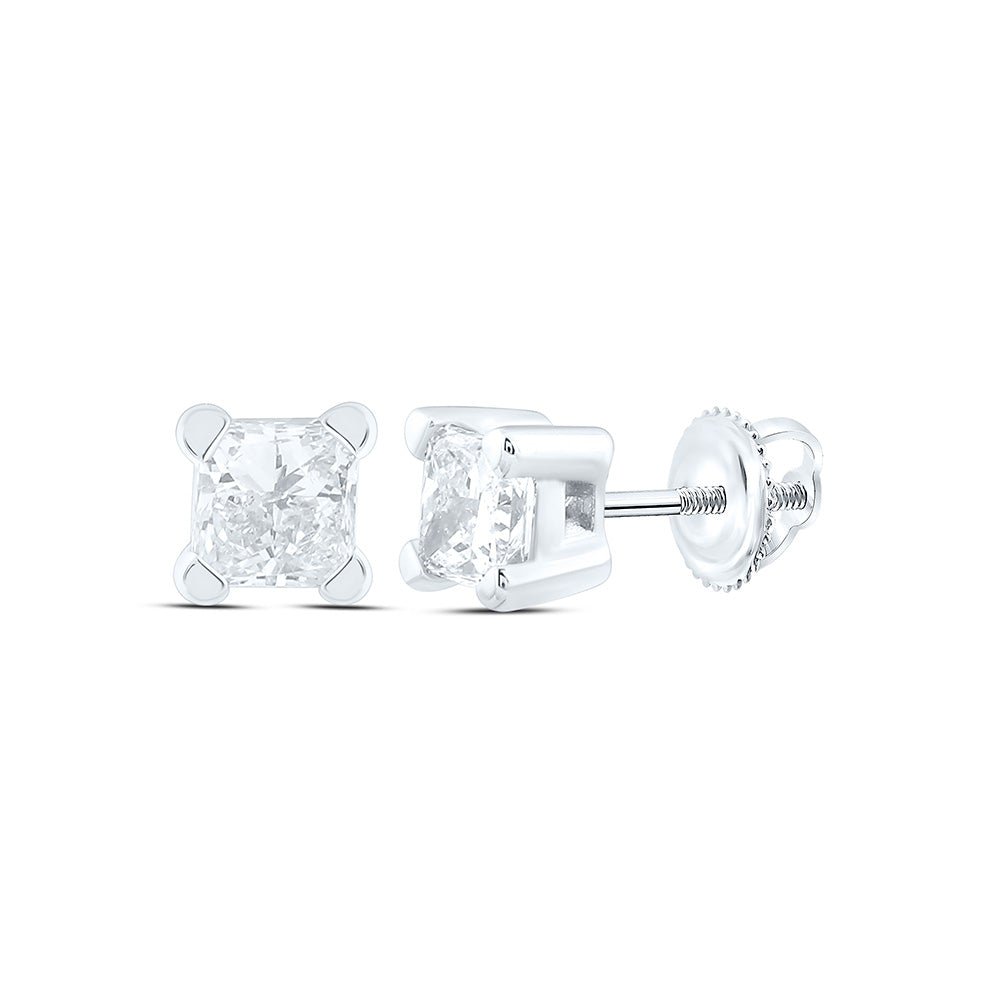 14K White Gold Diamond Stud Earrings 1/6 Cttw - Splendid Jewellery