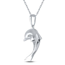 Load image into Gallery viewer, Sterling Silver Round Diamond Gift Dolphin Pendant 0.005 Cttw - Splendid Jewellery