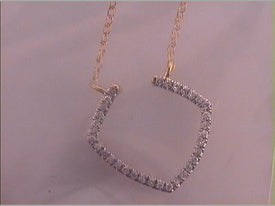 10K Yellow Gold Round Diamond Womens Fashion Pendant Necklace 1/10 Cttw - Splendid Jewellery