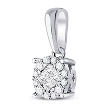 Load image into Gallery viewer, 14K White Gold Princess Diamond Womens Princess Fashion Cluster Pendant 1/6 Cttw - Splendid Jewellery