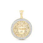 10K Yellow Gold Round Diamond Charm Pendant 1/2 Cttw - Splendid Jewellery