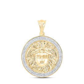 10K Yellow Gold Round Diamond Charm Pendant 1/2 Cttw - Splendid Jewellery