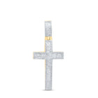 10K Yellow Gold Princess Diamond Cross - Charm Pendant 2 1/2 Cttw - Splendid Jewellery