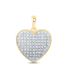 Load image into Gallery viewer, 10K Yellow Gold Round Diamond Womens Heart Pendant 1/4 Cttw - Splendid Jewellery