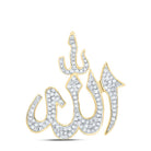 10K Yellow Gold Round Diamond Fashion Charm Pendant 1/3 Cttw - Splendid Jewellery