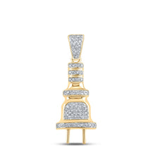 Load image into Gallery viewer, 10K Yellow Gold Round Diamond Power Plug Charm Pendant 1/5 Cttw - Splendid Jewellery