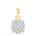 10K Yellow Gold Round Diamond Pendant 1/6 Cttw - Splendid Jewellery