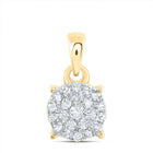 10K Yellow Gold Round Diamond Pendant 1/6 Cttw - Splendid Jewellery