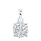10K White Gold Round Diamond Pendant 1/6 Cttw - Splendid Jewellery