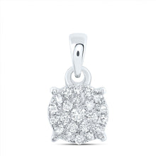 Load image into Gallery viewer, 10K White Gold Round Diamond Pendant 1/6 Cttw - Splendid Jewellery