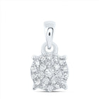 10K White Gold Round Diamond Pendant 1/6 Cttw - Splendid Jewellery