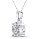 10K White Gold Round Diamond Pendant 1/4 Cttw - Splendid Jewellery