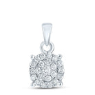 10K White Gold Round Diamond Pendant 1/4 Cttw - Splendid Jewellery
