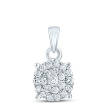 Load image into Gallery viewer, 10K White Gold Round Diamond Pendant 1/4 Cttw - Splendid Jewellery