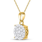 10K Yellow Gold Round Diamond Pendant 3/4 Cttw - Splendid Jewellery