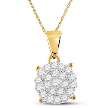 Load image into Gallery viewer, 10K Yellow Gold Round Diamond Pendant 3/4 Cttw - Splendid Jewellery