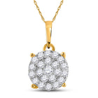 10K Yellow Gold Round Diamond Pendant 1 1/2 Cttw - Splendid Jewellery