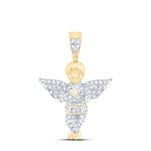 Load image into Gallery viewer, 10K Yellow Gold Round Diamond Guardian Angel Charm Pendant 1/2 Cttw - Splendid Jewellery