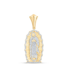 Load image into Gallery viewer, 10K Yellow Gold Round Diamond Guadalupe Mary Charm Pendant 1 Cttw - Splendid Jewellery