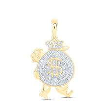 Load image into Gallery viewer, 10K Yellow Gold Round Diamond Money Bag Man Charm Pendant 1/4 Cttw - Splendid Jewellery