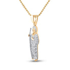 14K Yellow Gold Round Diamond P1p2 Ãst. Judeä Charm Pendant 3/8 Cttw - Splendid Jewellery