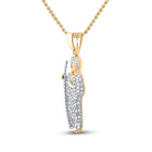 14K Yellow Gold Round Diamond P1p2 Ãst. Judeä Charm Pendant 3/8 Cttw - Splendid Jewellery