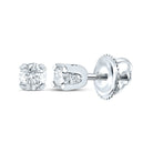 14K White Gold Round Diamond Stud Earrings - Splendid Jewellery