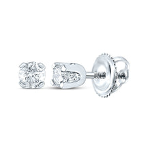 Load image into Gallery viewer, 14K White Gold Round Diamond Stud Earrings - Splendid Jewellery