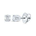 14K White Gold Round Diamond Stud Earrings - Splendid Jewellery