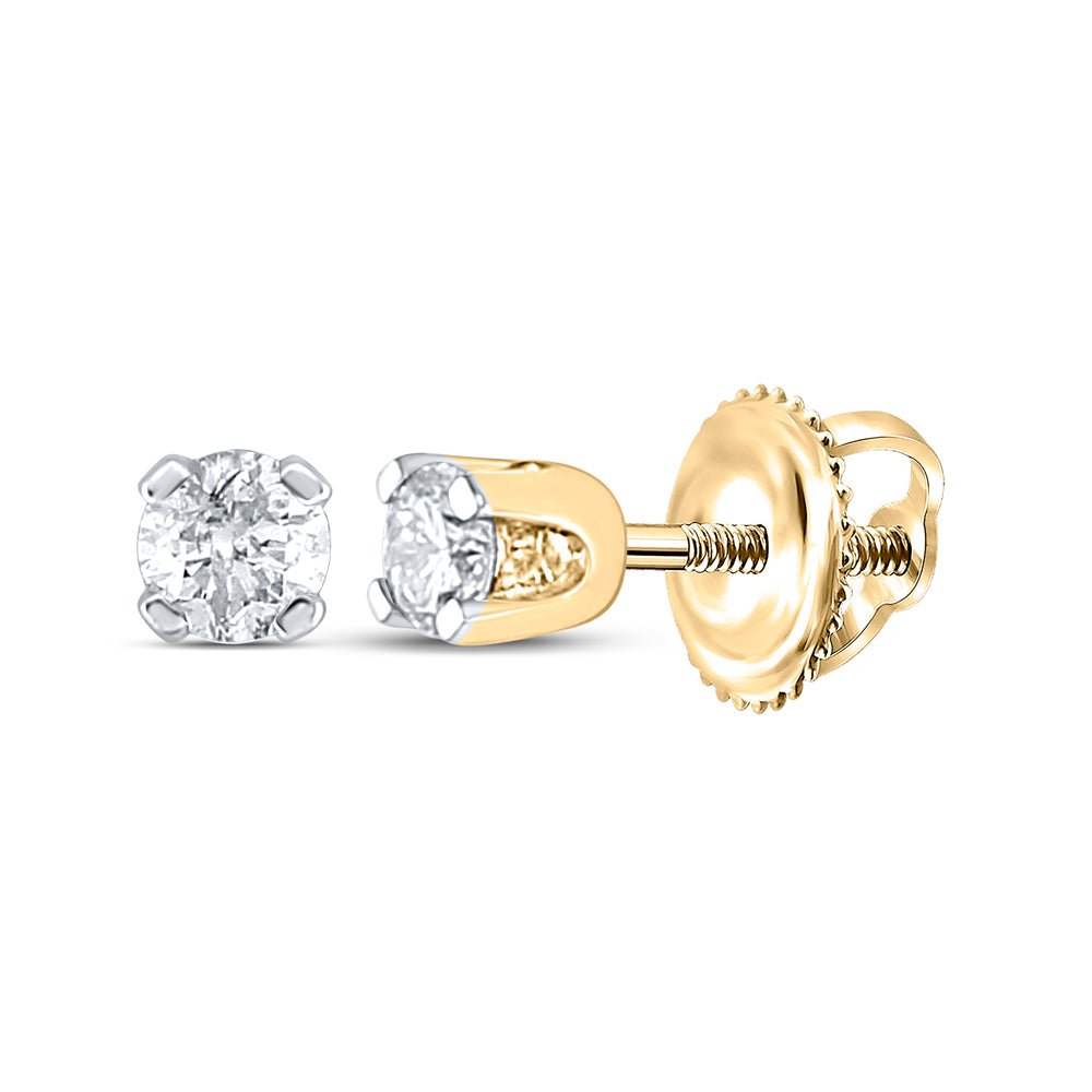 14K Yellow Gold Modern Diamond Earrings with Elegant Styling - Splendid Jewellery