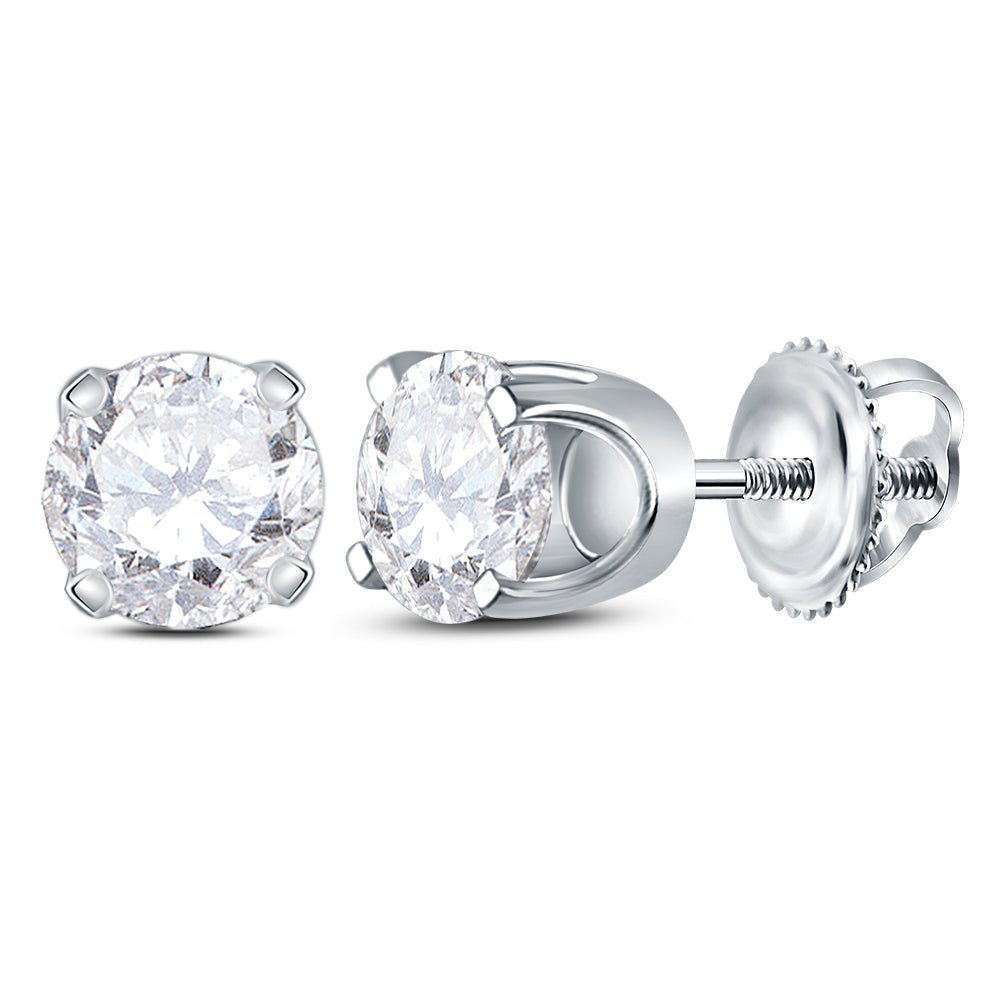 Round Diamond Stud Earrings 7/8 Cttw - Splendid Jewellery