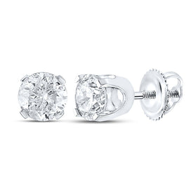 14K White Gold Modern Diamond Earrings with Elegant Styling - Splendid Jewellery