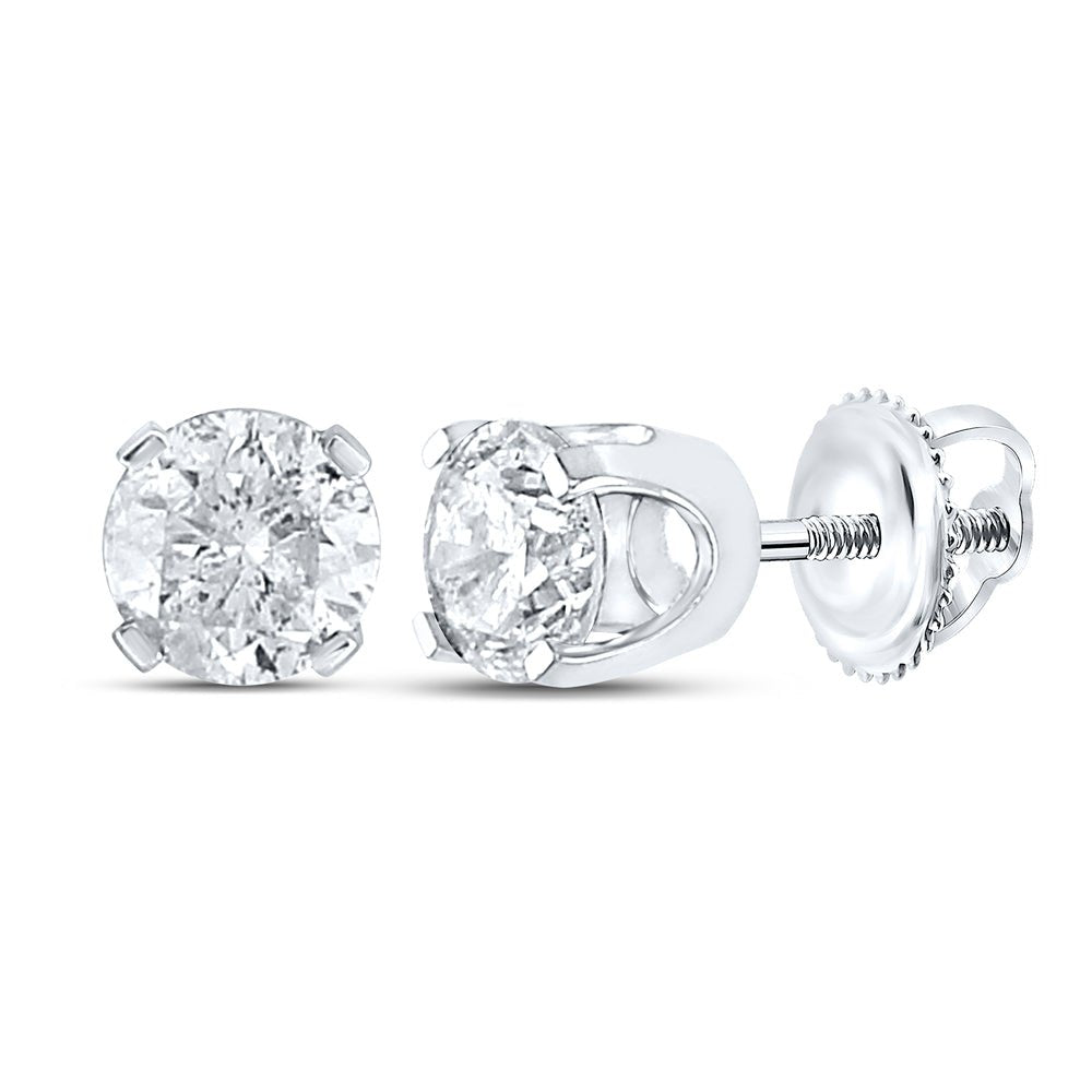 14K White Gold Diamond Earrings for Everyday Wear with Elegant Styling - Splendid Jewellery
