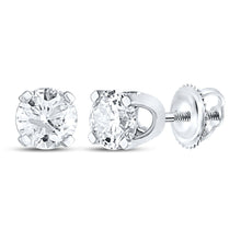 Load image into Gallery viewer, Diamond Stud Earrings in 14K White Gold with Natural Sparkle - Splendid Jewellery