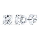 Diamond Stud Earrings in 14K White Gold with Natural Sparkle - Splendid Jewellery