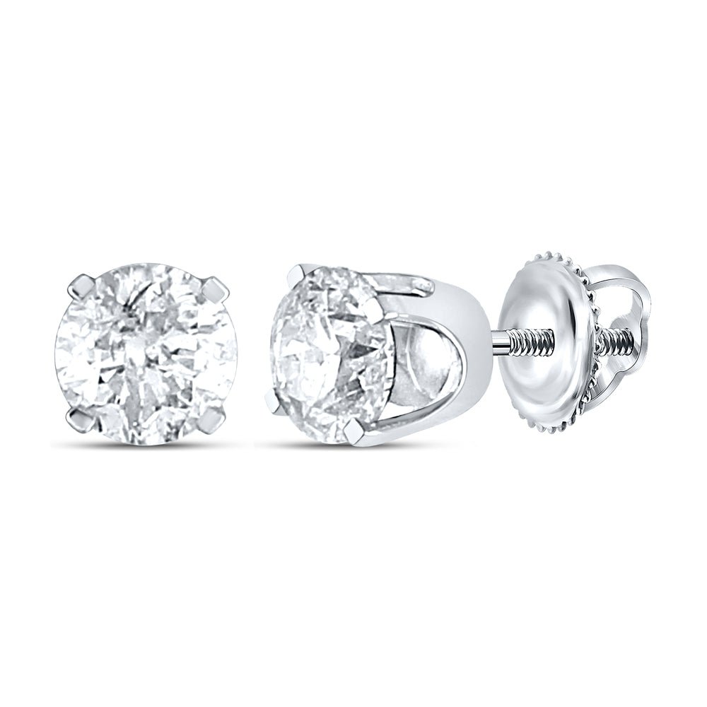 14K White Gold Gift - Ready Diamond Earrings for Everyday Wear - Splendid Jewellery